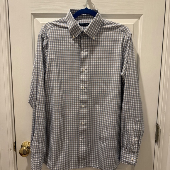 Peter Millar cotton stretch button down, size Medium - Picture 1 of 3